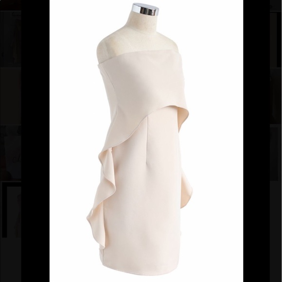 Chickwish strapless ruffle dress cream new with tags - Picture 2 of 13